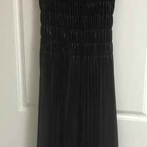 Zara  Black Faux leather pleated dress